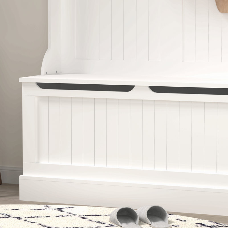 Banc de vestibule avec portemanteau, portemanteau avec banc de rangement pour chaussures, rangement pour vestibule avec 5 crochets