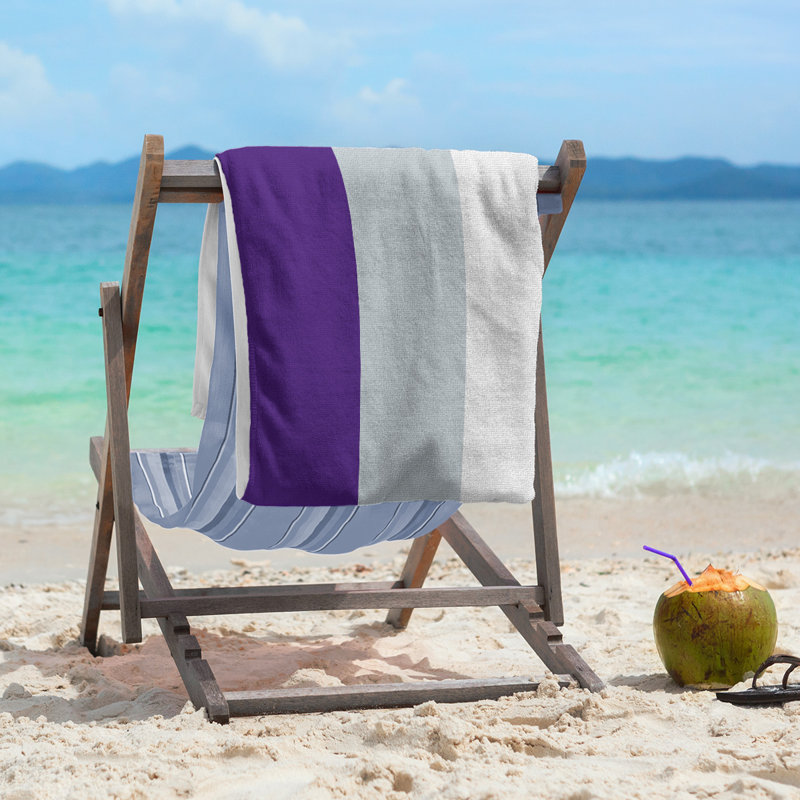 Colorado Lightweight Beach Towel, Purple/Silver/White, Microfiber