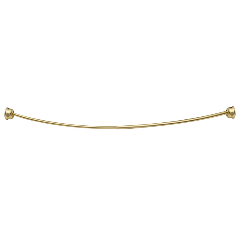 Gold Wall Mounted Curved Aluminum Shower Rod