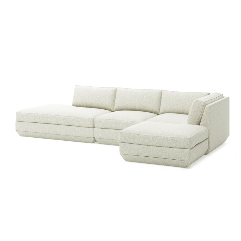 Podium Modular 4-Piece Lounge Sectional B, Right Hand Facing, Copenhagen Fossil
