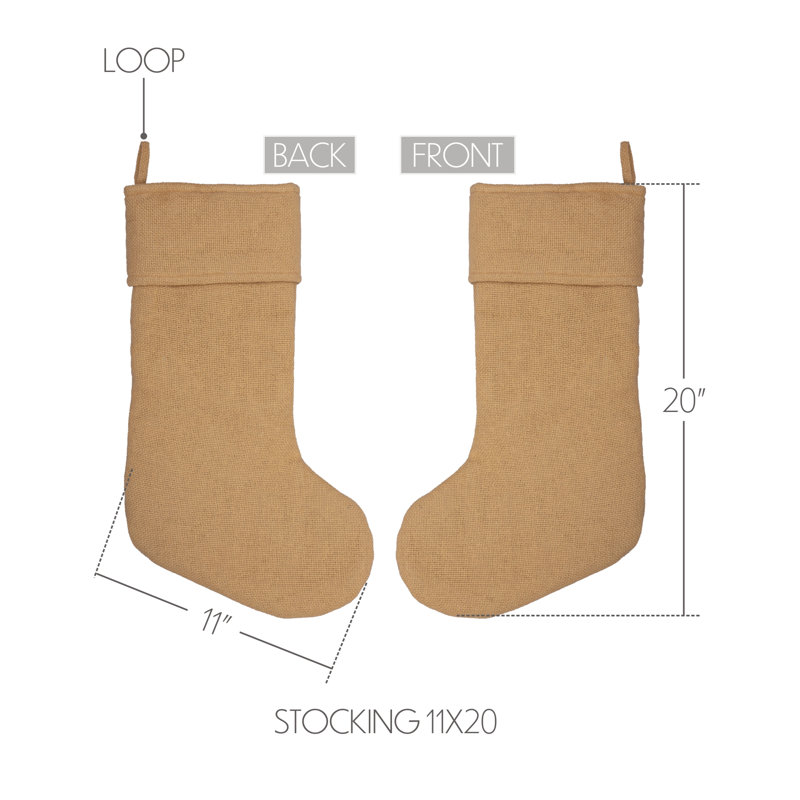 Festive Finds Burlap Stocking, Natural, 20" H x 11" W