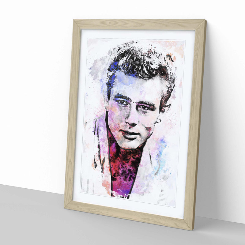 James Dean in Abstract - Framed Print, Oak Framed, 48cm H x 36cm W x 2cm D