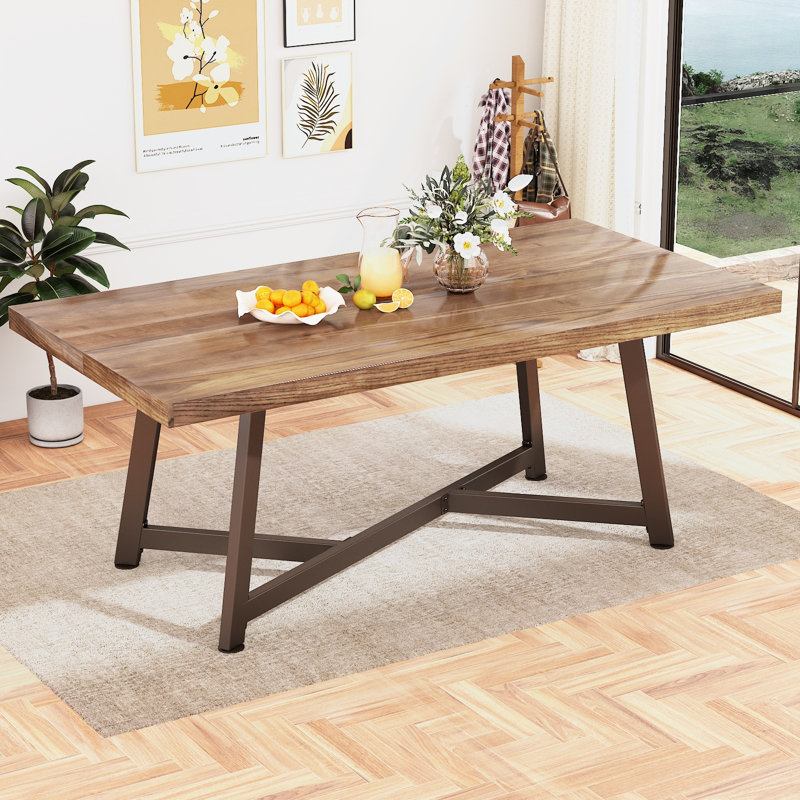 Yassir Solid Wood Dining Table, Brown