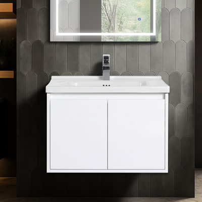 Meuble-lavabo flottant 28 po avec lavabo mural Norwell