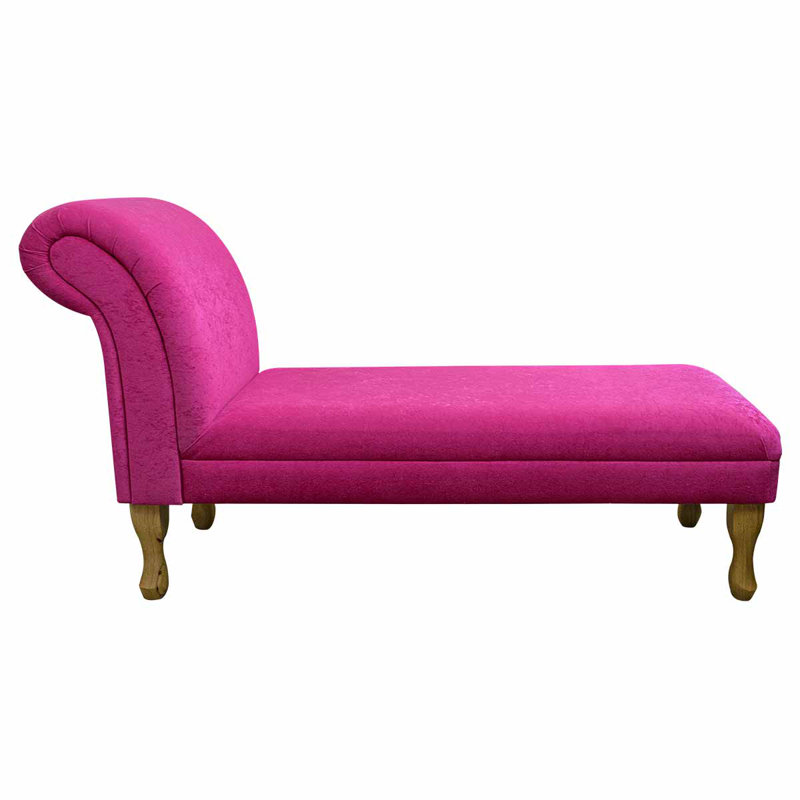 Upholstered Chaise Lounge, Brown, Cotton