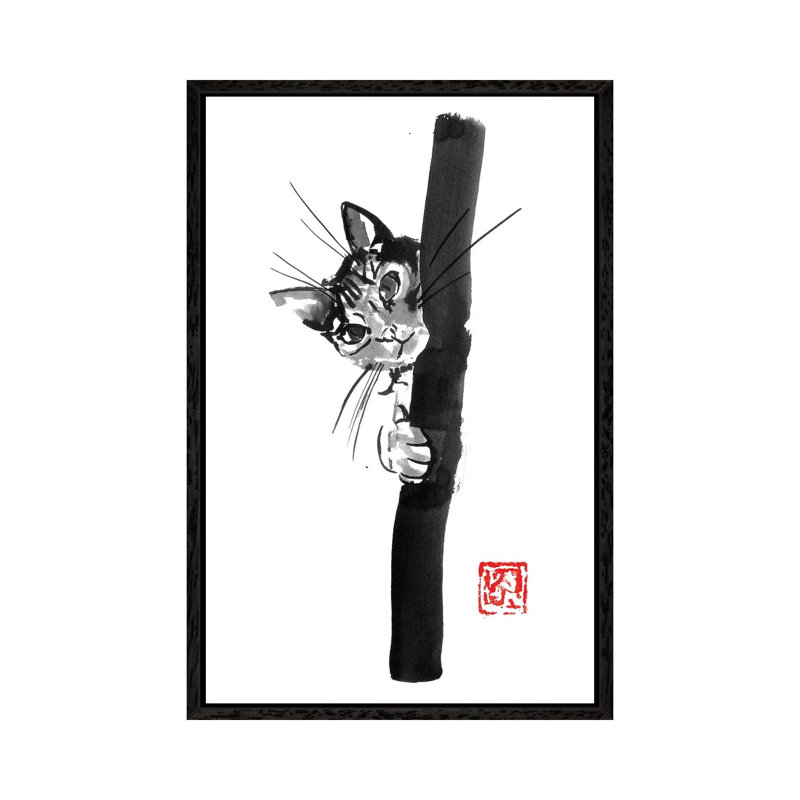 Clide Hidden by Péchane - Painting on Canvas, Black Framed, 152.5 cm H x 101.5 cm W