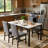 5-Piece Dininng Room Table Set with 4 Uphosltered Dining Chairs, Faux Marble Table Top and Robust Metal Frame Dining Table Set of 5, Space-Saving Design Dinette Set for Home Furniture Kitchen Restaurant-924555525-912154674