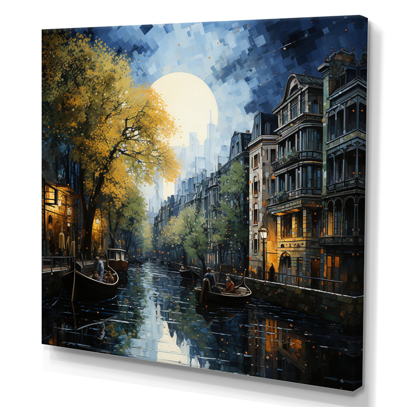 Canal vert, canal dramatique, pointillisme, H 30 po x l 30 po x P 1 po, Toile tendue