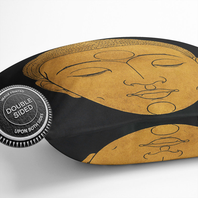 Head Of Buddha Vol.2 Square Throw Cushion, 55cm H x 55cm W x 20cm D