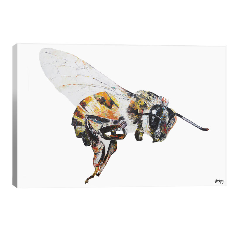 Bee by Becksy - Print on Canvas, 66.04 cm H x 45.72 cm W x 1.91 cm D, No Frame