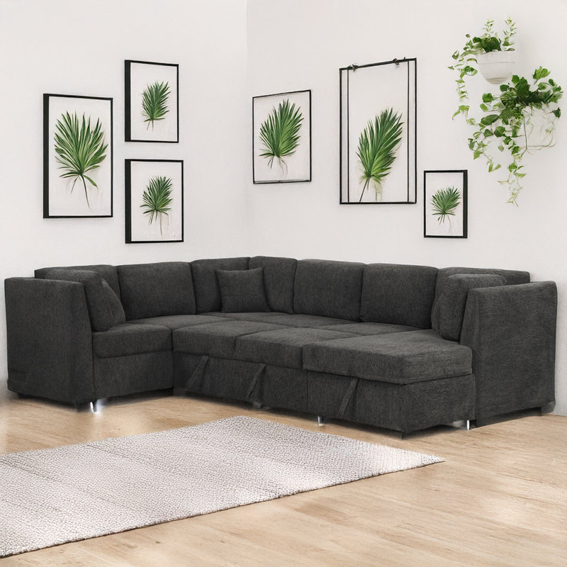 Sleeper Sofa Convertible Sofa Bed Sofa Arm Sofa Bed Couch Sleep Sofa Comfy Sofa Modern Sofa, Black Chenille