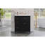 Meuble-lavabo autoportant de 76 cm (30 po) avec lavabo en céramique, porte à fermeture amortie, tiroir basculant, noir-850268759-850268746