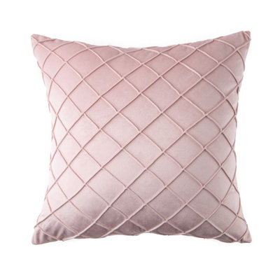 Square 18" Velvet Throw Pillow, Diamond Textured Decorative Pillows