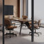 Bureau brun bois de noyer + rectangulaire en bois massif + acier au carbone-1864554818-1864554822