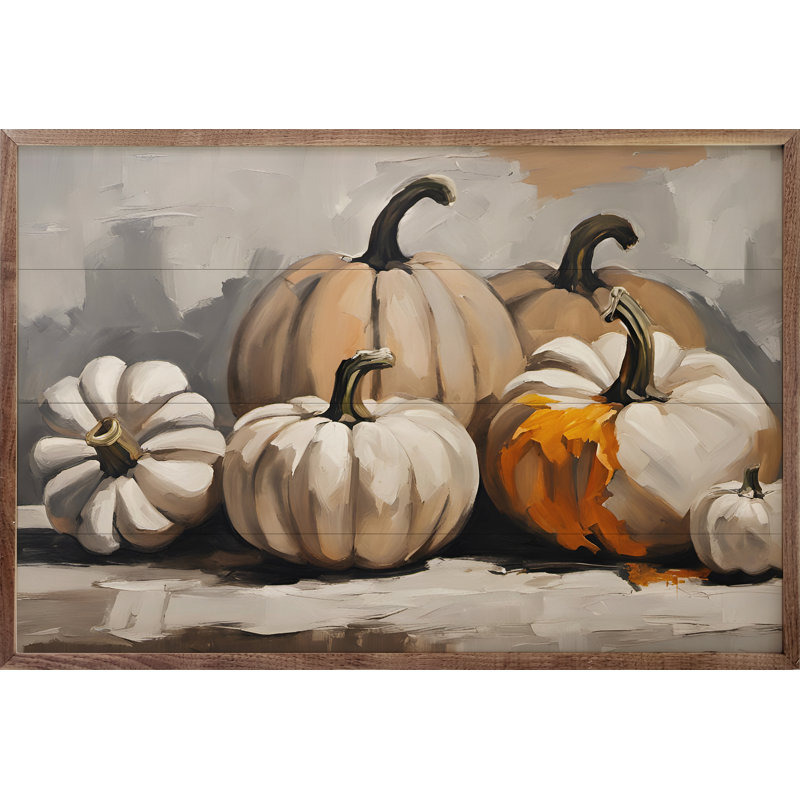 Neutral Pumpkins, 5" H x 8" W x 1" D
