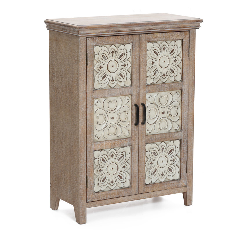 Makale Farmhouse 37.4" Tall 2-Door Wood Storage Accent Cabinet