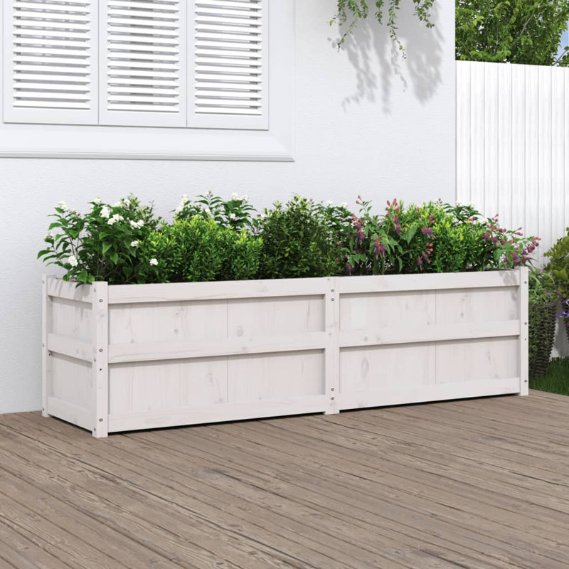 Brocklin Planter Box, White, 50cm H x 180cm W x 50cm D