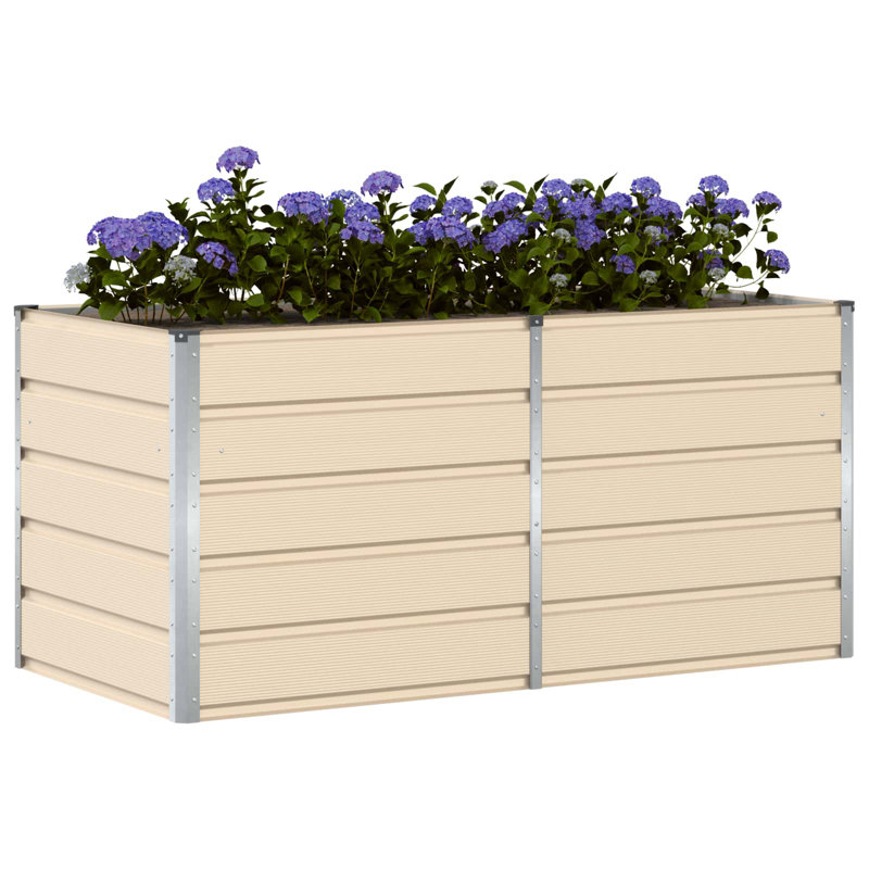 Raised Garden Bed, Ivory, 75cm H x 160cm W x 80cm D