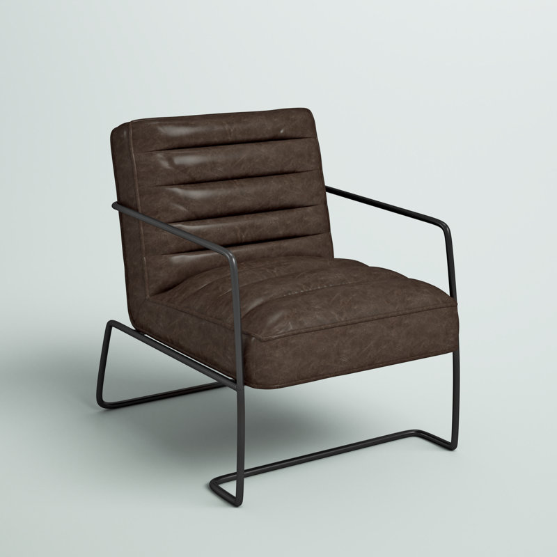 Faux Leather Armchair, Brown Faux Leather