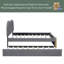 Lit plateforme double rembourré pleine grandeur avec pieds de support en bois et lit gigogne simple-240612262