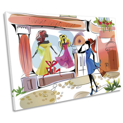 Window Shopping Fashion - Wrapped Canvas Art Prints
