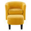 Fauteuil pivotant à 360 ° avec velours côtelé jaune élégant pour le salon de la chambre