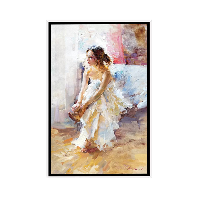 «In White» par Ihor Juk - reproduction d'art, H 40 po x l 26 po x P 1,5 po, Toile blanche encadrée, Pas de tapis