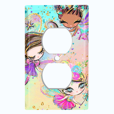 Plaque murale murale à 3 prises Three Fairy Princesses