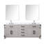 Meuble-lavabo double en chêne blanc 80 po X P 22 po D, dessus en marbre de Carrare, ensemble de robinet et Miroirs-118024522