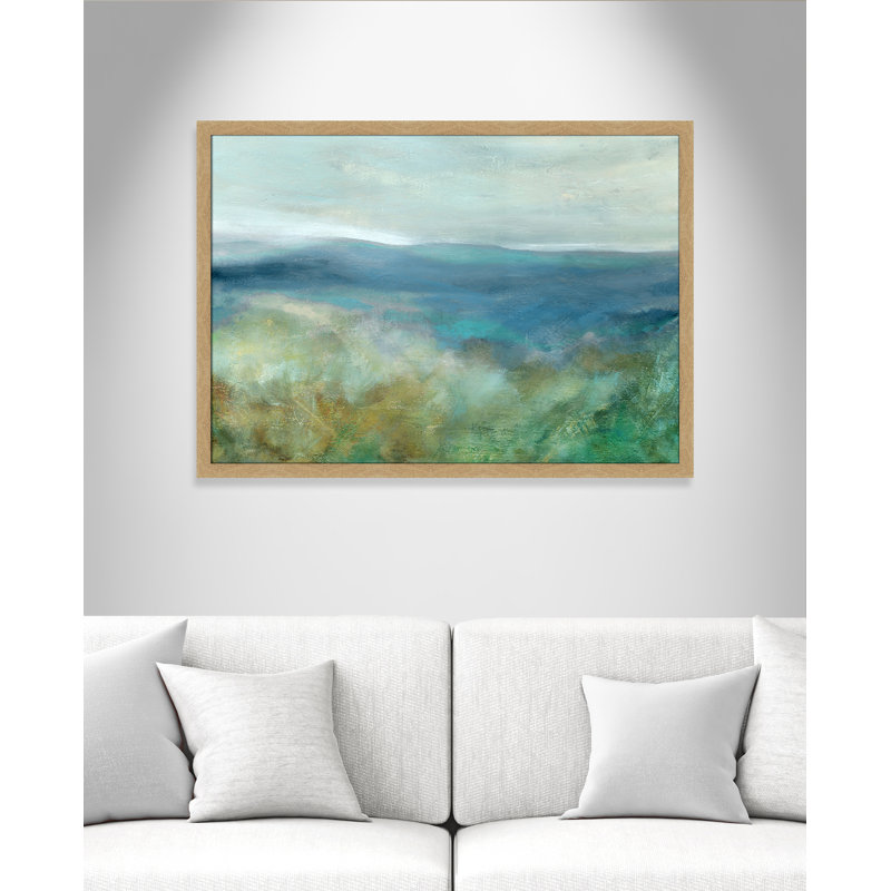 Adamsville, vue sur la montagne bleue - reproduction d'art encadrée, Encadré naturel, H 30,5 po x l 42,5 po x P 1,12 po