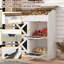 Large Wood Veggie Bin for Potato, Bread, Onion With 6 Large Storage Space. Root Vegetable Storage Box For Kitchen, Farmhouse Wood Potato Box With 4 Mesh Doors-1838168975