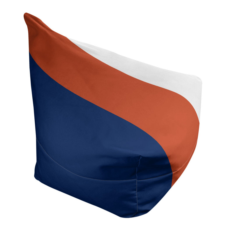 Bean Bag Cover, 30" H x 27" W x 2" D, Orange/Navy Blue/White