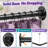 A black L shaped corner shower rod adjustable from 23''-69'' X 23''-69'', made entirely of 304 stainless steel; it includes 12 shower curtain rings, requires drilling, and is intended for bathrooms, bathtubs, and clothing stores.