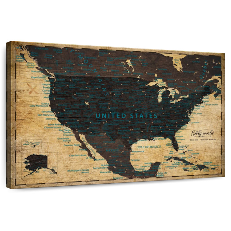 Pin foncé en bois foncé USA Alvertia, H 34 po x l 51 po