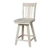 Tabouret de bar pivotant en bois massif Derene