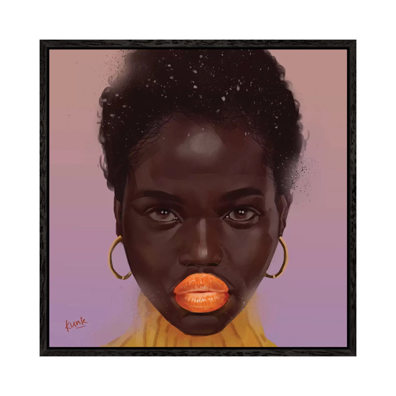 Tangerine by Adekunle Adeleke - Print on Canvas, 93.98 cm H x 93.98 cm W, Black Framed Canvas