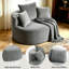 Canapé à compression ovale de 46,5 po de large sans assemblage avec coussins, méridienne en velours côtelé pour salon, peu encombrant-2001000661