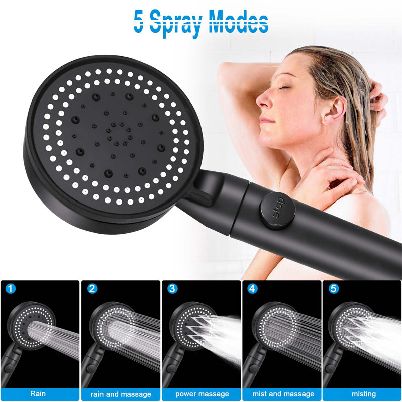 Handheld Shower Head, Matte Black