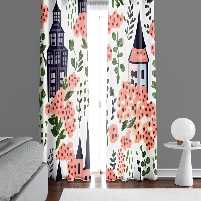 Paire de rideaux semi-transparents en polyester Deeneen, L 20 po x L 52 po