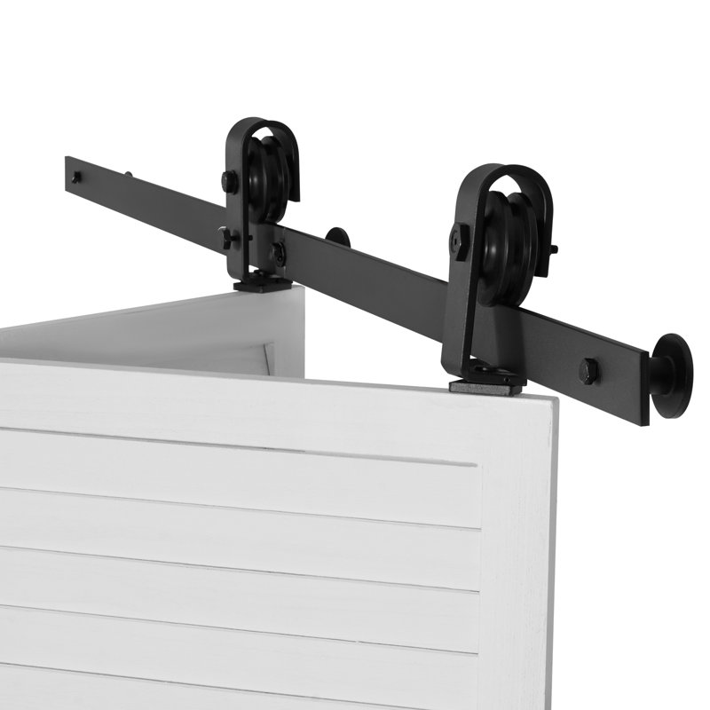 Bi-Folding Sliding Barn Door Hardware Track Kit for Two Doors, 52 in.