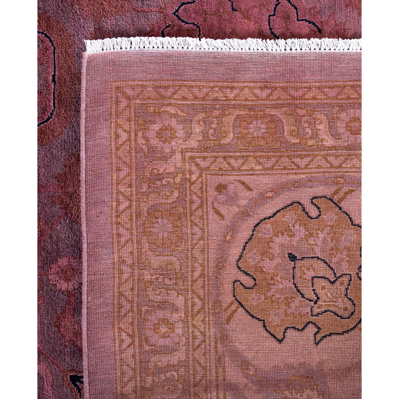 Overdyed Hand-Knotted Wool Modern-Contemporary Pink Area Rug 10' 1" x 13' 8"