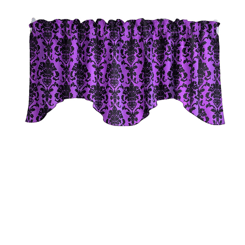 Cantonnière en popeline à motif floral ondulé 58 po, Mauve
