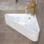 Évier de salle de bain mural en céramique à montage sur plan triangulaire encastré en céramique 22 po x l 16,56 po avec trop-plein encastré en blanc