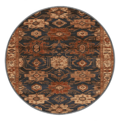 Machine Washable Art Deco Brown Area Rug