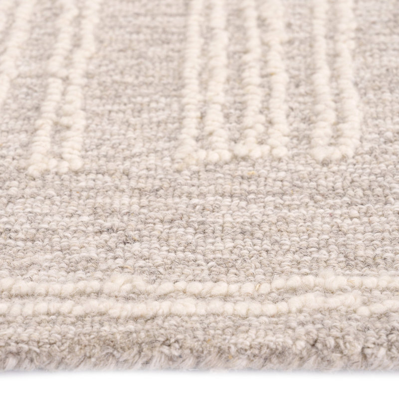 Graysie Performance Hand Tufted Wool Geometric Indoor Rug, Rectangle 9' x 12'