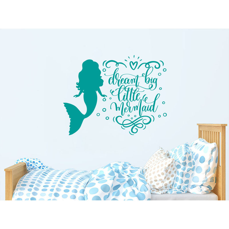 Autocollant mural Dream Big Little Mermaid, Turquoise