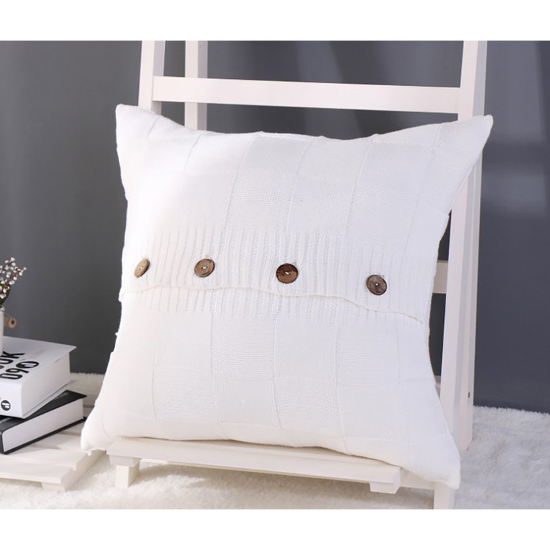 (Housse seulement) Paquet de 1 housse de coussin 100% coton, Blanc
