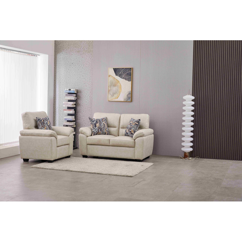 Ensemble de salon 2 pièces en similicuir, Beige