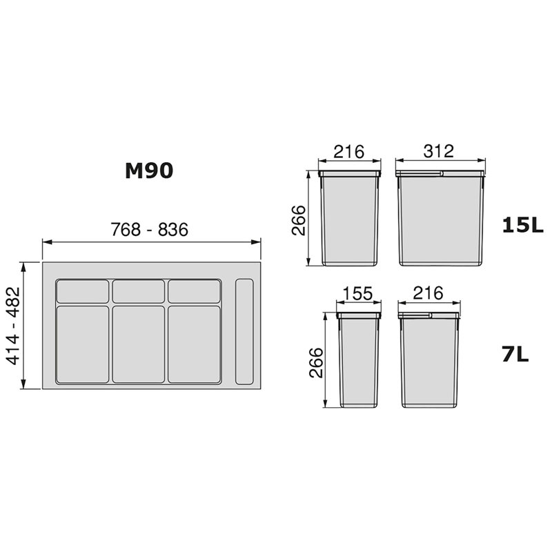 Pinkard Plastic Manual Lift Recycling Bin - 38L