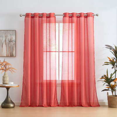 Paire de rideaux semi-transparents avec œillets Carmille